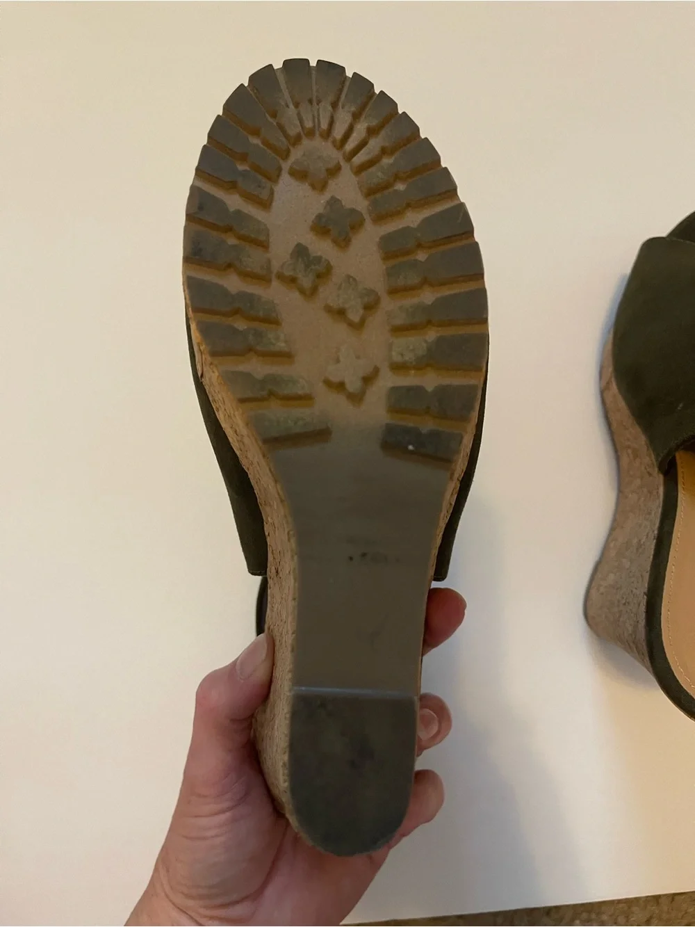 Sugar brand Olive Green Suede Cork Wedge Sandals - Women